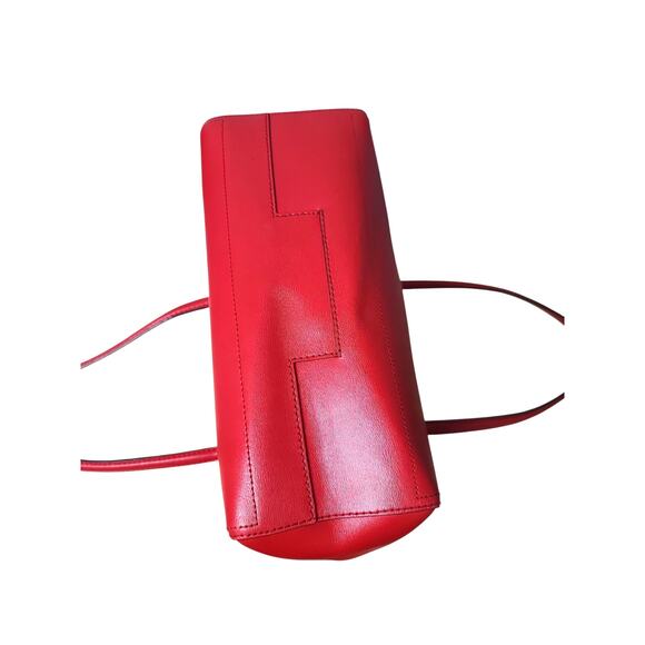 Tory Burch Parker Leather Tote Bag Red Fair Condition Handle Trim Wear 37169 - Picture 4 of 7